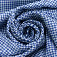 Stoff 100% Baumwolle 2 mm Zefir Karo blau weiß kariert Kleiderstoff Dekostoff Blusenstoff Bild 1