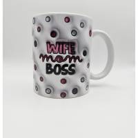 Wife, Mom, Boss, 3D Optik, Keramik Tasse, Kaffeetasse 330 ml, Muttertag Bild 4