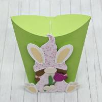 Geschenkbox Ostern mit Hasenwichtel rosa/weiß Bild 2