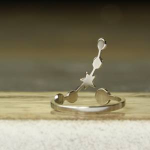 Edelstahl Himmelskörper Ring als Morning Star Statementring und himmlisches Geschenk für sie mit Planetenkonstellation Bild 4