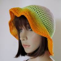 Sommer-Hut, Häkelhut aus tollem Garn mit Farbverlauf Bild 1