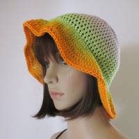 Sommer-Hut, Häkelhut aus tollem Garn mit Farbverlauf Bild 2