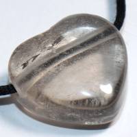 Rauchquarz (Herz) | Halskette mit Band oder Silber 925 --- Stein-Größe: 19 x 19 mm Bild 1