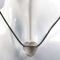 Rauchquarz (Herz) | Halskette mit Band oder Silber 925 --- Stein-Größe: 19 x 19 mm Bild 2