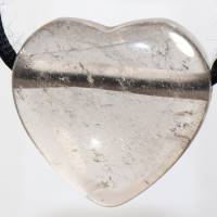 Rauchquarz (Herz) | Halskette mit Band oder Silber 925 --- Stein-Größe: 19 x 19 mm Bild 3