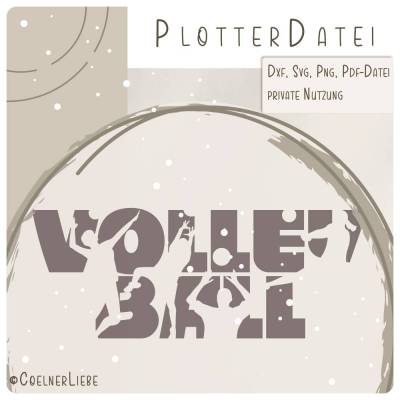 Plotterdatei Volleyball – Dynamisches Sport-Design mit Power & Teamgeist