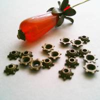 50x Perlenkappen Blume 5 mm x 2 mm Antikbronze Bild 1