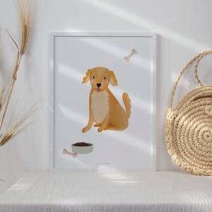Poster Hund Kinderzimmer Golden Retriever Kinderposter - Babyzimmer Poster Labrador Hund Kinderzimmer - Geschenk Mädchen Bild 5