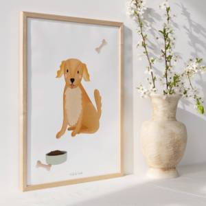 Poster Hund Kinderzimmer Golden Retriever Kinderposter - Babyzimmer Poster Labrador Hund Kinderzimmer - Geschenk Mädchen Bild 6