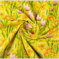 Baumwolle Baumwolldruck Osterblumen gelb (1m/9,-€) Bild 2