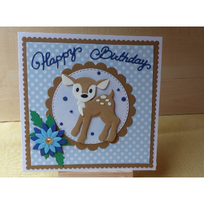 Geburtstagskarte,Kinderkarte,Reh,