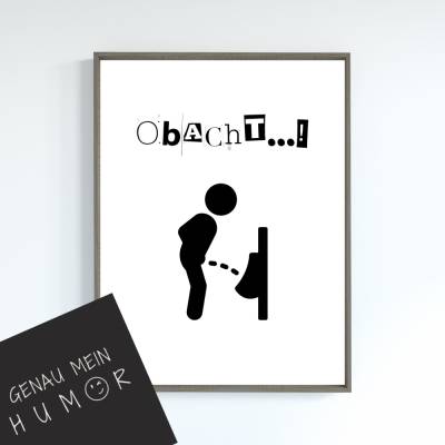 Lustiges Poster WC, Gästetoilette | Getränkerückgabe - Die besten lustigen Poster zum Download und Ausdrucken: Bringe Sp