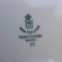 Schüssel mit Goldrand Wellenrand quadratisch Winterling Marktleuthen Porzellan 50er Jahre West Germany Bild 6