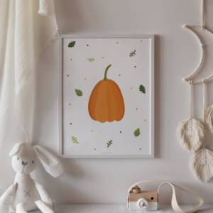 Poster Herbst Kürbis Kunstdruck Pumpkin - Wanddeko Herbst - Kinderposter Herbst - Kürbis Poster - Geschenk Herbst Bild 7