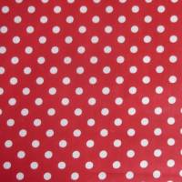 0,35m RESTSTÜCK Stoff Baumwolle Punkte weiß auf rot 6mm Bild 3