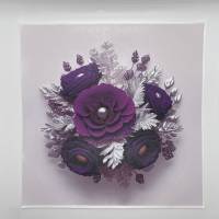 Kunstleder Panel, 30x30 cm, Purple Roses Bild 2