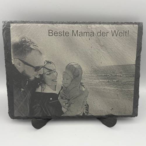 Schieferplatte mit individueller Fotogravur