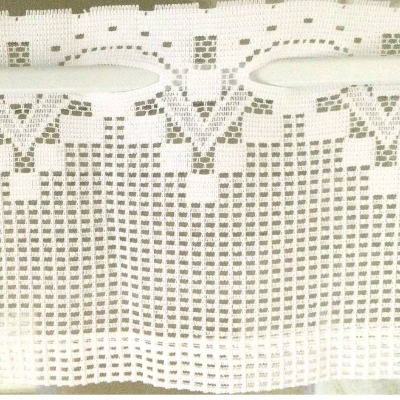 Vintage Scheibengardine in weiß schmal mit Einschuböffnungen (1,90 x 15) aus den 70er Jahren