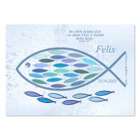 Gästebuch Poster Personalisierbar mit Namen zur Taufe Kommunion Konfirmation Fisch Nr-422 Bild 6