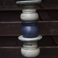 Stele aus Keramik beige schwarz Spitze beige Gartenkeramik frostfest Bild 4