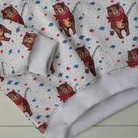 Langarmshirt Sweater Oversize BÄR GEHT ANGELN Größe 56 - 80 für Baby und Kind von zimtblüte Bild 3