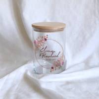 Sandzeremonie Glas mit Holzdeckel Hochzeitsbrauch Windlicht Design Eukalyptus Gold Bild 3