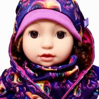 Süßes Set für Puppen: Mütze und Halstuch mit niedlichem Babykrakenmuster Bild 3