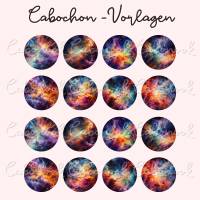 Cabochon Vorlagen - Universum Galaxie - 10 mm, 12 mm, 14 mm und 25 mm Bild 3