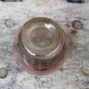 kleine filigrane  Vase Herzvase lila grau gestreiftes Glas Rauchglas mundgeblasen 70er Jahre Vintage Bild 6