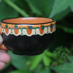 15 tlg. Kaffee Mokka Service Pfauenauge bulgarische Majolika Keramik 60er 70er Jahre Bild 3