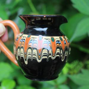 15 tlg. Kaffee Mokka Service Pfauenauge bulgarische Majolika Keramik 60er 70er Jahre Bild 5