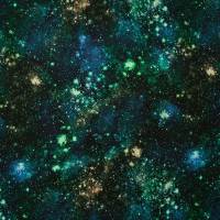 Jersey Digital Baumwolljersey Stoff Digital Magic Galaxy Space Weltraum dunkelblau Bild 1
