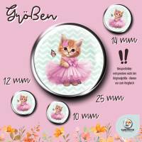 Runde Cabochon Vorlagen Bilder Bögen - Süße Ballett Kätzchen - 10 mm, 12 mm, 14 mm und 25 mm Bild 2