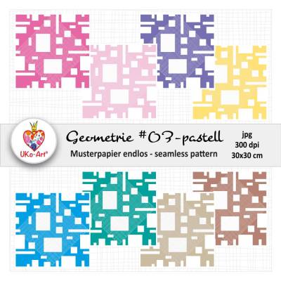 Nahtlosmuster Geometrie #03 Pastell, Digipapier Endlosmuster Bastelpapier Motivpapier Stoffdesign