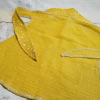Kopftuch Bandana, Musselin gelb mit Punkte, KU: 40-56 cm Bild 5