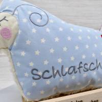 Kuscheltier Schaf Kuschelschaf mit Herz und gesticktem Wunschnamen - personalisiertes Plüschtier - kuschligweich Bild 1