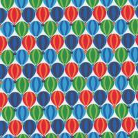 Westfalenstoffe Junge Linie weiß blaue grüne rote Ballon 100% Baumwolle Webware Druckstoff 25cm x 150cm Bild 1