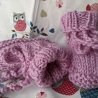 Hübsche Babyschühchen aus reiner Wolle rosa Bild 4