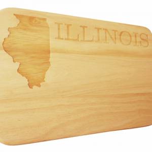 Brotbrettchen Illinois USA Frühstücksbrett Gravur Vereinigte Staaten von Amerika Holzgravur Bild 1