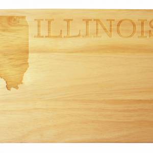 Brotbrettchen Illinois USA Frühstücksbrett Gravur Vereinigte Staaten von Amerika Holzgravur Bild 2