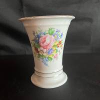 Porzellan Vase  weiß mit Blumen Bild 3