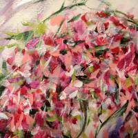 VERSCHLUNGENE HERZEN - florales, abstraktes Gemälde auf Leinwand von Christiane Schwarz Bild 9