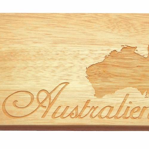 Frühstücksbrett Australien Gravur Holz Brotbrett mit feiner Gravur - edle Haptik für Australienfans