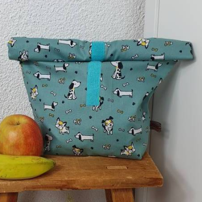 Lunchbag Lunchbeutel Vesperbeutel Frühstückstasche Arbeit Schule mint Hunde Geschenke für Sie