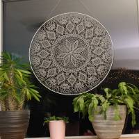 Traumfänger, Sonnenfänger, Mandala, Dreamcatcher, Fensterbild, 50 cm, Grau Bild 2