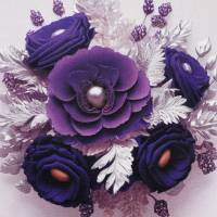 Canvas Panel, 25x25 cm, Purple Roses Bild 1
