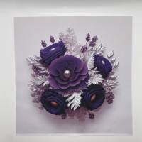 Canvas Panel, 25x25 cm, Purple Roses Bild 2