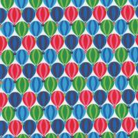 Westfalenstoffe Junge Linie weiß blaue grüne rote rosa Ballon 100% Baumwolle Webware Druckstoff 25cm x 150cm Bild 1