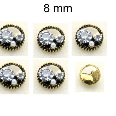 Anhänger - Strass - ca. 8mm - Metall und Glas