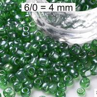 Rocailles - Perlen - transparent grün - ca. 4mm  Glas Bild 1